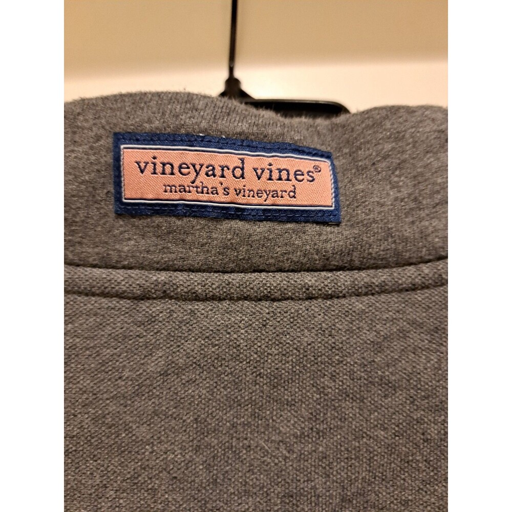Vineyard Vines Men’s Shep Pullover Sweatshirt Quarter Zip Large Grey - Picture 3 of 10